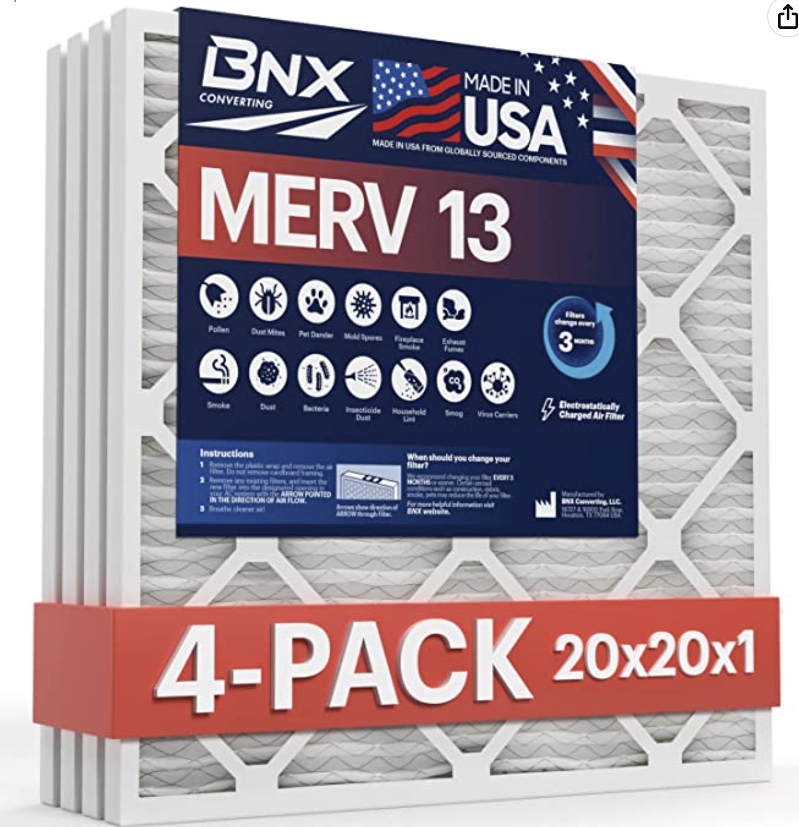 20x20x1 air filter merv 13